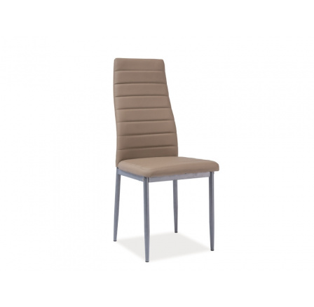 Jídelní židle H-261 BIS, Aluminium/tmavě béžová ekokůže
