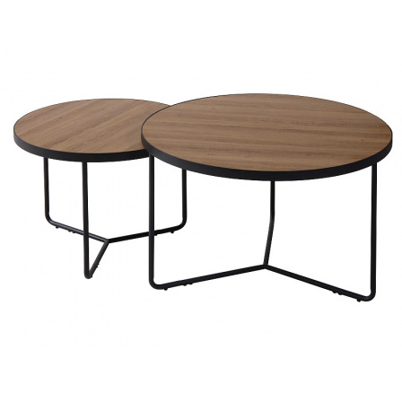 Konferenční stůl ITALIA II - set 2 stolů, ořech/černá