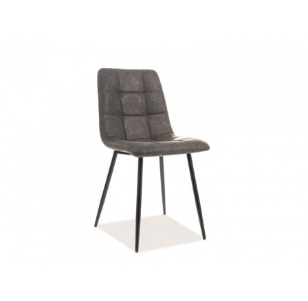 Jídelní židle LOOK, černý mat/šedá ekokůže