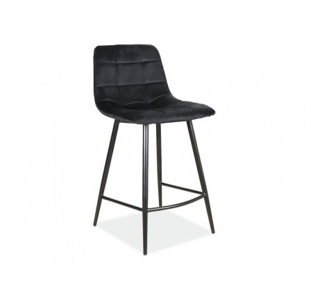 Barová židle MILA H-2 Velvet, černý Bluvel 19/černý mat