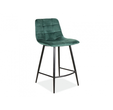 Barová židle MILA H-2 Velvet, zelený Bluvel 78/černý mat