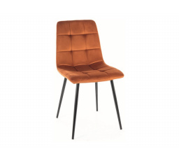 Jídelní židle MILA VELVET, skořicový Bluvel 4215/černý mat
