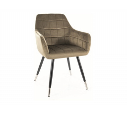 Jídelní židle NUXE VELVET, olivový Bluvel 77/černý mat/chrom