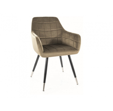 Jídelní židle NUXE VELVET, olivový Bluvel 77/černý mat/chrom