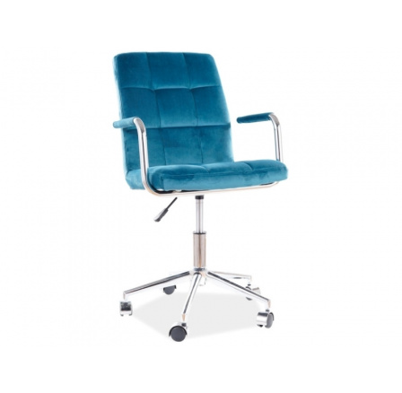 Kancelářská židle Q-022 velvet, tyrkys Bluvel 85