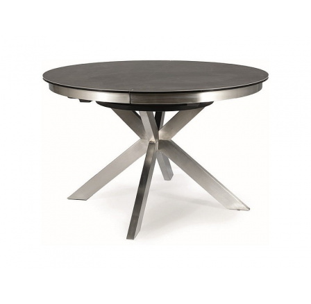 Jídelní stůl PORTO CERAMIC-Corso Grey, Tmavě šedý/Černý mat