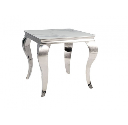 Konferenční stůl PRINCE B, Ceramic Bílá Calacatta/Chrom