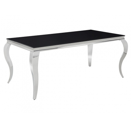 Jídelní stůl PRINC, Černý/Chrom, 180x90 cm