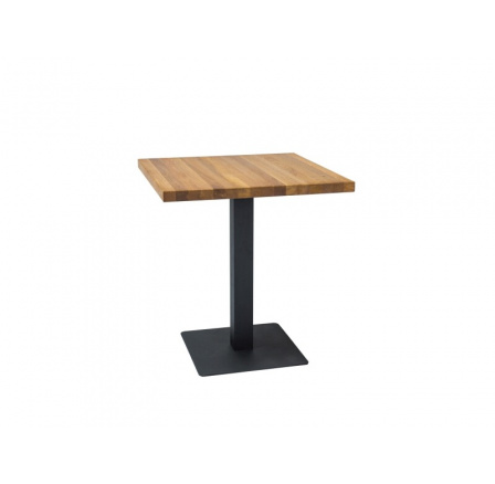 Jídelní stůl PURO, přírodní dýha, dub/černý, 80x80 cm