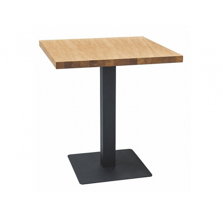 Jídelní stůl PURO, dub/černý 60x60 cm