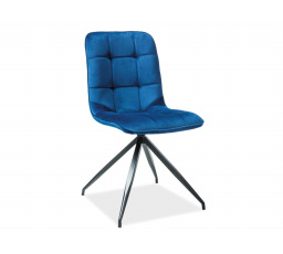 Jídelní židle TEXO VELVET, modrý Bluvel 86/černý mat