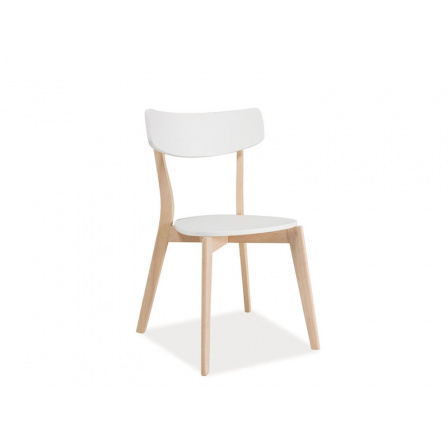 Jídelní židle TIBI, dub bělený/bílá