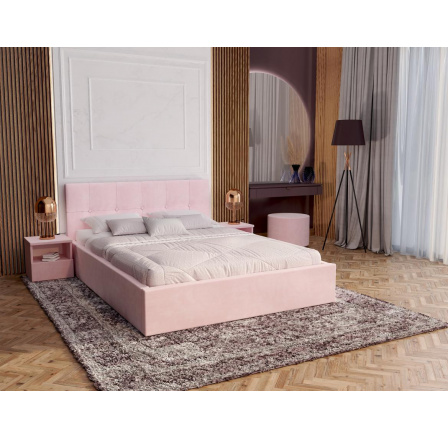 Čalouněná postel RINO - Velur, barva: pudrově růžová