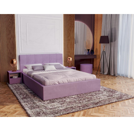 Čalouněná postel RINO - Velur, barva: fialová