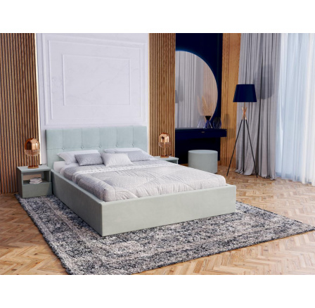 Čalouněná postel RINO - Velur, barva: mátově zelená