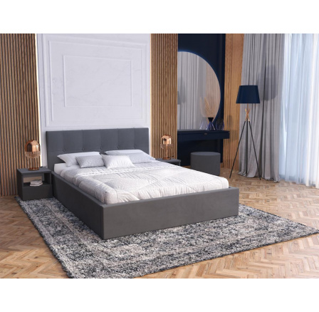 Čalouněná postel RINO - Velur, barva: GRAPHITE