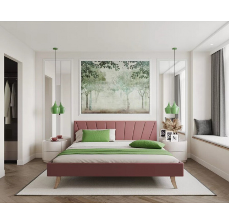 Čalouněná postel - HEAVEN TRINITY ( Misty Pink ) - 140 x 200