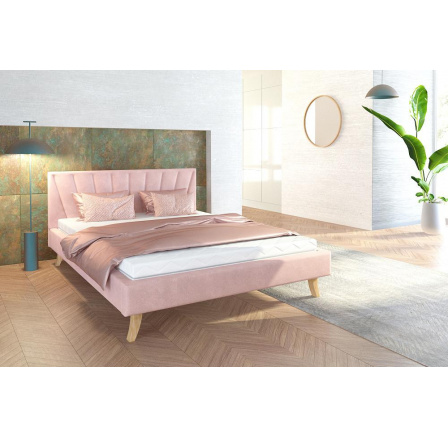 Čalouněná postel - HEAVEN TRINITY ( Powder Pink ) - 160 x 200