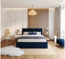 Čalouněná postel TULSA - Ottawa, barva: tmavě modrá - 90 x 200