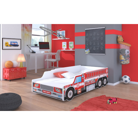 Dětská postel TRUCK - hasičské auto, 140x70 cm