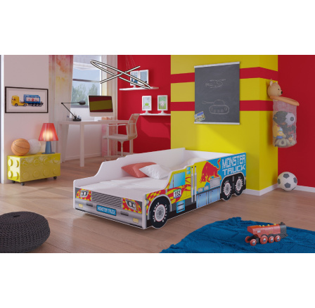 Dětská postel TRUCK - Monster truck s matrací, 140x70 cm