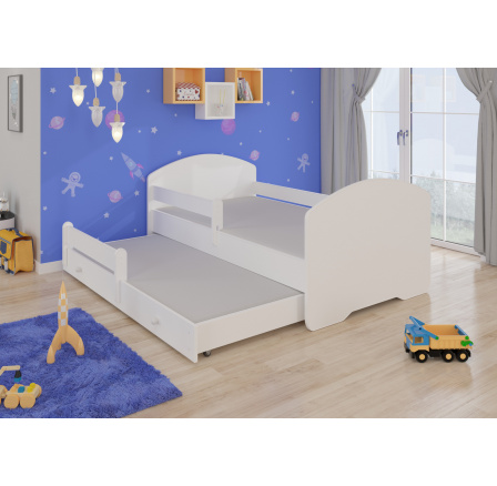 Dvoupostel dětská Pepe II 160x80 Bílá s matrací a zábranou