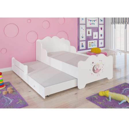 Postel dětská vyvýšená 2 místná XIMENA II SLEEPING PRINCESS 160x80 Bílá s matracemi