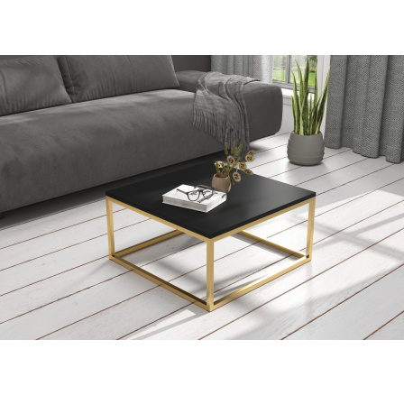 Konferenční stolek BELTEN 65x65 Gold+Black