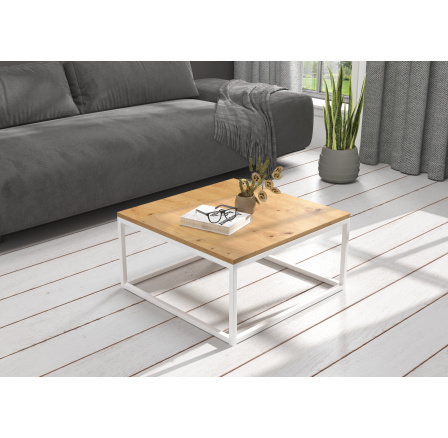 Konferenční stolek BELTEN 65x65 White+Artisan