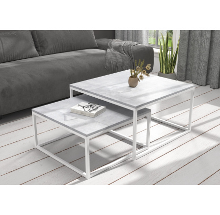 Konferenční stolek 2v1 KAMA White+Concrete
