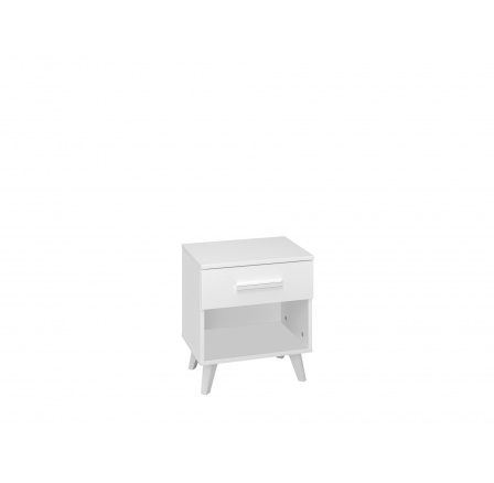 Noční stolek SECCO 1140501, Bílá/Bílý lesk