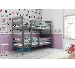 Dětská patrová postel ERYK 80x160 cm, včetně matrací, Grafit