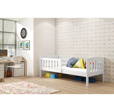 Dětská postel KUBUS 90x200 cm s matrací, Bílá