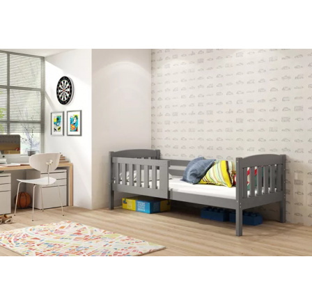 Dětská postel KUBUS 90x200 cm s matrací, Grafit