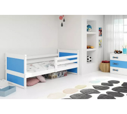 Dětská postel RICO 90x200 cm, bez matrace, Bílá/Modrá