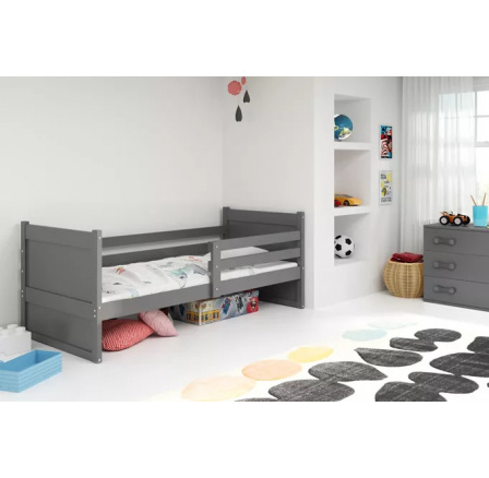 Dětská postel RICO 90x200 cm, bez matrace, Grafit/Grafit