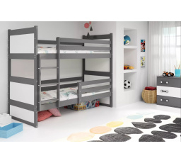 Dětská patrová postel RICO 90x200 cm, bez matrací, Grafit/Bílá