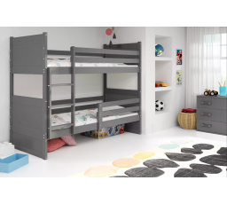 Dětská patrová postel RICO 80x190 cm, bez matrací, Grafit/Grafit