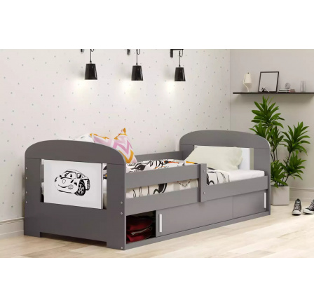 Dětská postel FILIP 1 s matrací, Grafit