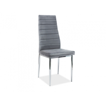 Jídelní židle H-261 VELVET, šedá/chrom