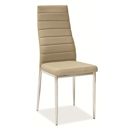 Jídelní židle H-261, tm. béžová/chrom