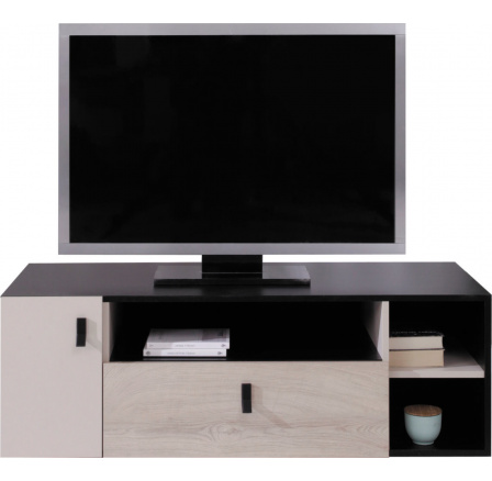 Televizní stolek PLANET- PL10, černá+dub+béžová